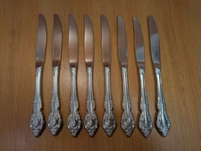 Lot of 8 Oneida Community BRAHMS Stainless 9" Dinner Table Knife Knives Set VGUC