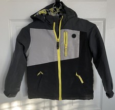 Canyon River Blues Kids Winter  Hooded Jacket Size M 5/6 Black/Gray/Yellow
