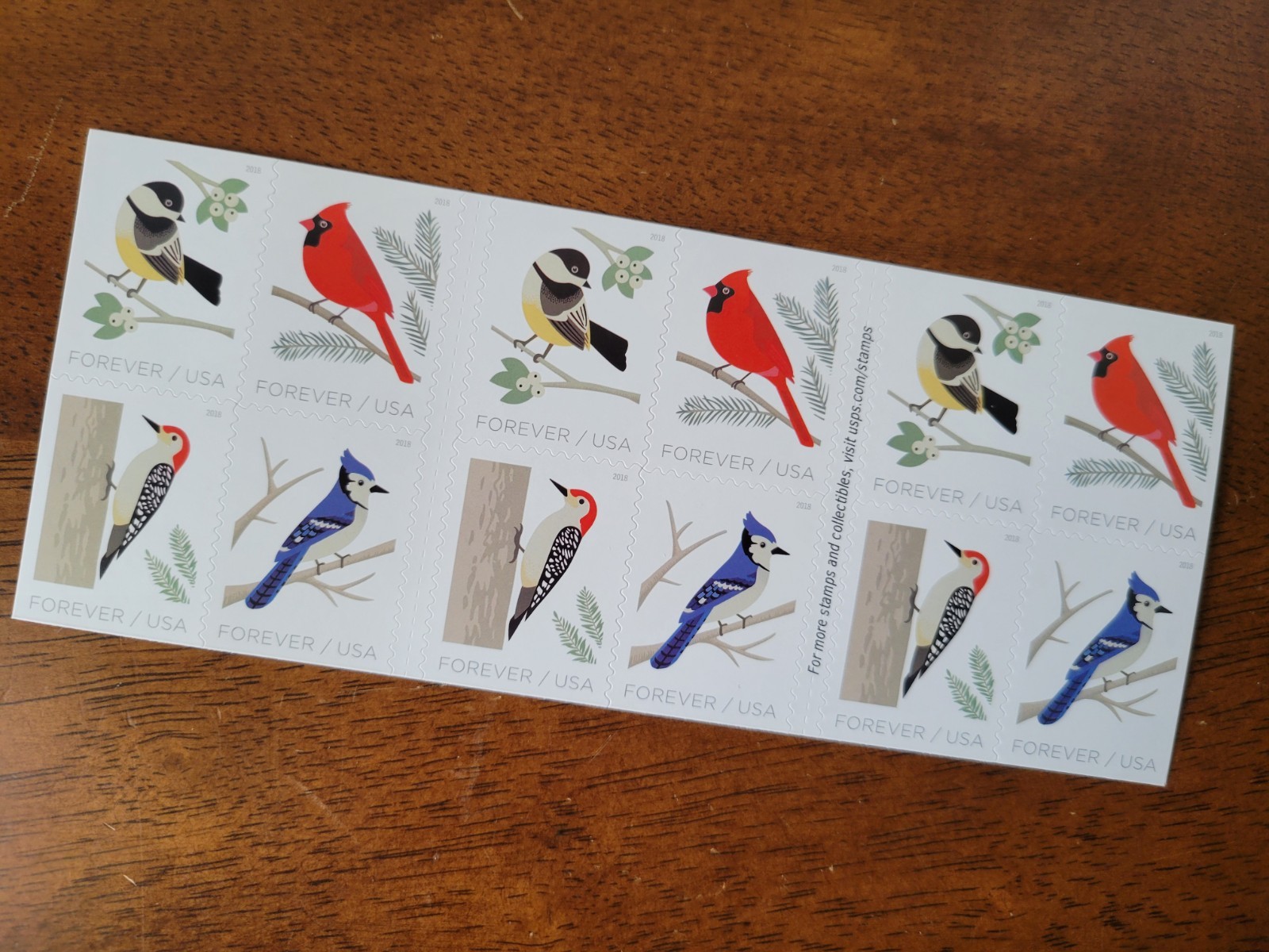 20 FOREVER FIRST CLASS LETTER STAMPS "BIRDS IN WINTER" MNH 2017 BOOK PANE