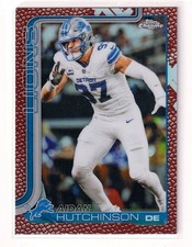 2025 Topps Chrome Football #104 Aidan Hutchinson Leather Refractor