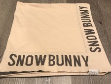Snow Bunny Stephan 100 Cotton Baby Blanket Soft Security Lovey 30"x40" EUC