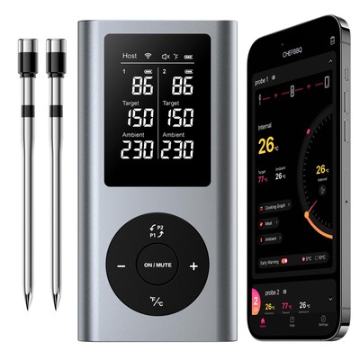 Paneceia Meat Thermometer Wireless with 2 Meat Probes, 800FT Long Range Bluet...