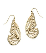 Filigree Butterfly Wings Dangle Drop Earrings Gold