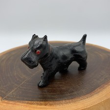 Scotty Scottie Dog Scottish Terrier Black Hard Plastic Made in Japan Red Eyes