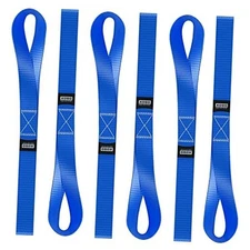 Soft Loop Tie Down Straps - 1,500 Load Capacity & 4,500 Lbs 12 Inch Blue