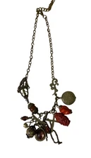 Handmade Bohemian Charm Necklace With Mixed Beads & Chains Statement Gift