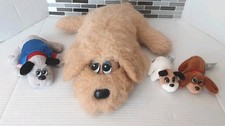 Lot 4 Pound Puppies Large Tan Shaggy Furries Grey Medium W/jacket 2 Small
