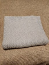 2012 Pottery Barn Kids Baby Blanket 100 Cotton Blue 41 x 46 Herringbone Weave