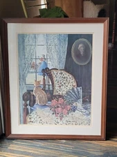 "Peeping Tom" By Glynda Turley Painting Signed,numbered,framed Art 1988 Cat Rare