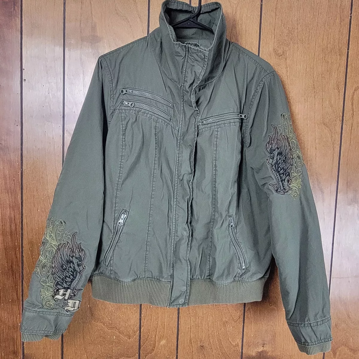 Harley davidson olive green jacket sale