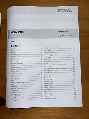 STIHL 036 Pro Chainsaw Illustrated Diagram Parts Manual | eBay