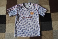MANCHESTER UNITED FC Adidas Football AWAY Shirt 1990-1992 Vintage RARE 26-28”