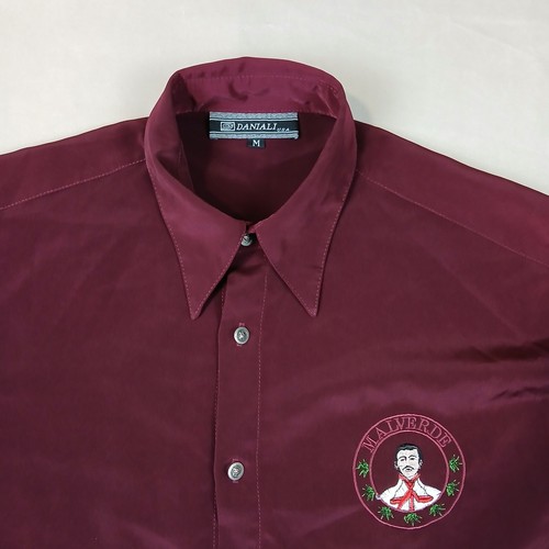 Daniali Jesus Malverde Medium Mens Shirt Short Sleeve Embroidered Narco Buchon - Picture 2 of 14