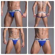 GYM Men Jockstrap 2” Waistband Underwear Blue Similar To BIKE Size Large NEW