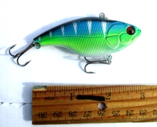1ct BLUE GREEN 5/8oz LIPLESS 3" CRANKBAIT  Bass Fishing Baits Rattle Lures Trap