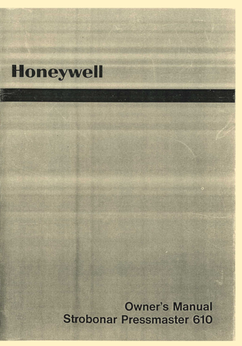Honeywell Strobonar Pressmaster 610 Instruction Manual Reprint  - Picture 1 of 2