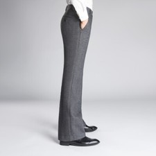 Men Herringbone Flares Bell Bottom Pants Slim Fit Formal Dress Bootcut Trousers