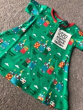 Robe imprimée Little Green Radicals bébé fille rétro châteaux de sable 6-9 M bio