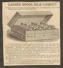 VINTAGE AD LADIES SPOOL SILK CASKET / PRINTING OFFICE FOR BOYS