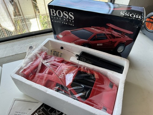 VTG HUGO BOSS R/C Remote Control Car 1980 Lamborghini Red New In Box - Picture 5 of 7