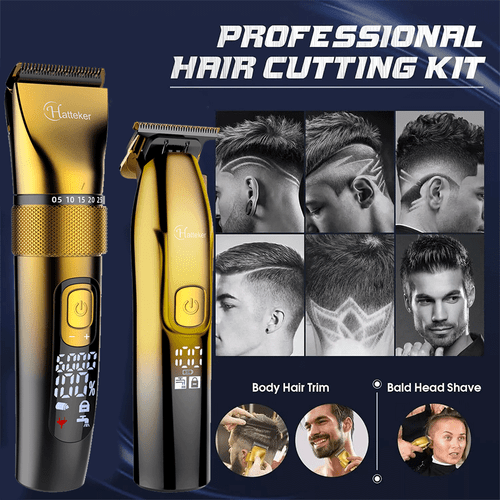 HATTEKER Professional Hair Clipper &Trimmer Men Barber Cordless Hair Cutting Set - Picture 21 of 24