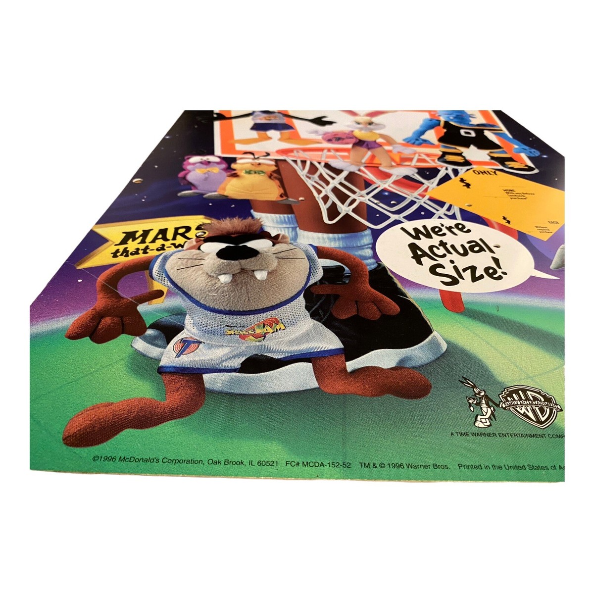 Michael Jordan 1996 SPACE JAM McDonalds Promo Display Sign Warner