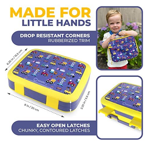 Insulated Kids Bento Box Set with Ice Pack & Water Bottle - 5-Piece