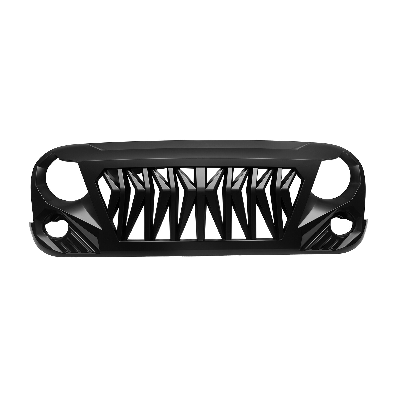 Mat Black Front Shark Grille For Jeep Wrangler JK JKU 2007-2018