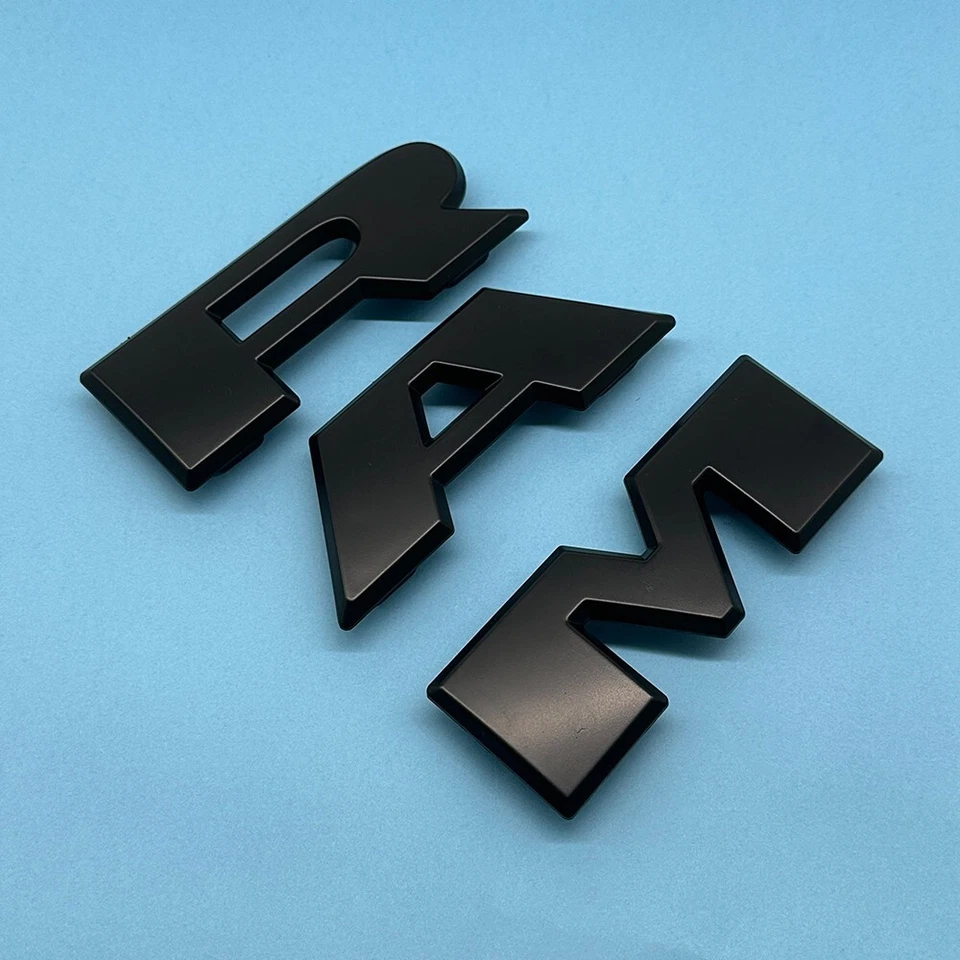 Front Grille Emblem Letters For 2019-2023 RAM 1500 Grill Badge Black 68311411AA - Image 2 of 4