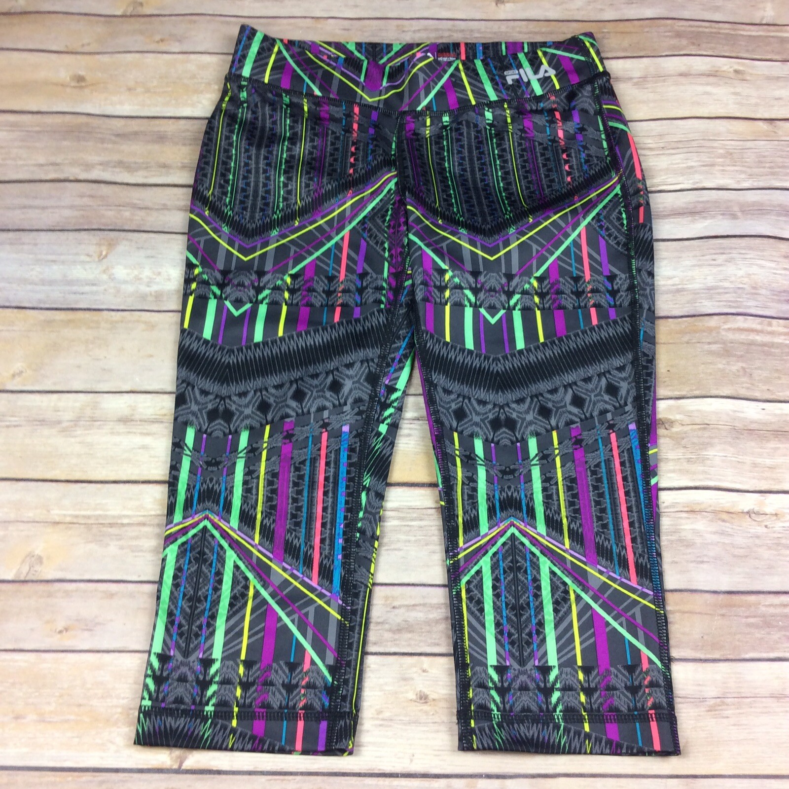 Leggings Capri Fila Sport Running Donna Taglia XS Grigio Multicolore Us intime Ottimeioni