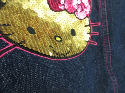 Hello Kitty Jean Jacket Girls 7 Blue Denim Cotton Outdoors Sleeveless Kids 7 - Picture 11 of 17