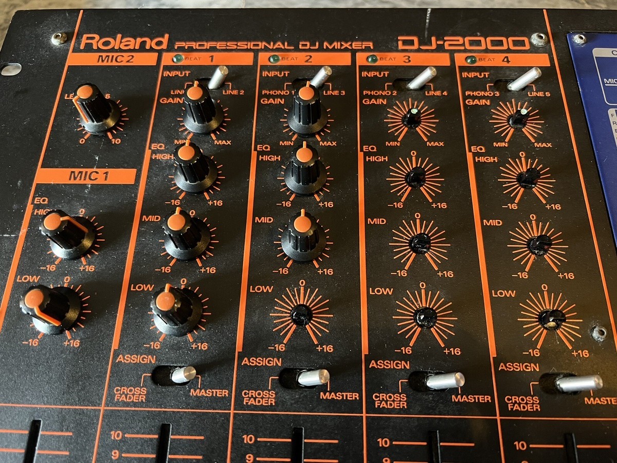 Roland DJ-2000 4 channel Professional DJ Mixer Black Orange Roland DJ-2000 4 channel Professional DJ Mixer Black Orange