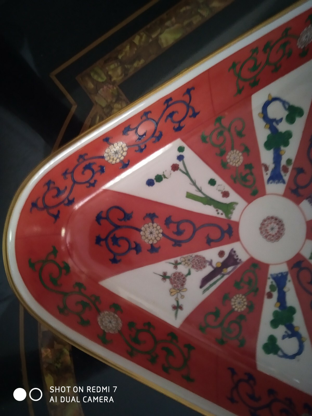 HEREND RED DYNASTY SIANG ROUGE PLATE PORCELAIN EBay