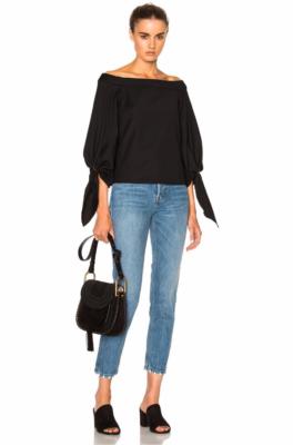  NWT Tibi AGATHE OFF-THE-SHOULDER SCULPTED TOP in Black $375