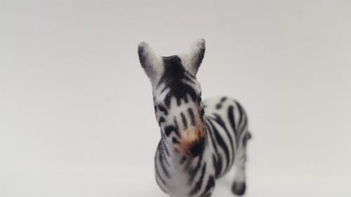 Vintage Flocked Zebra Plastic Figure Fuzzy Black White Stripes Horse Zoo Safari - Picture 5 of 15
