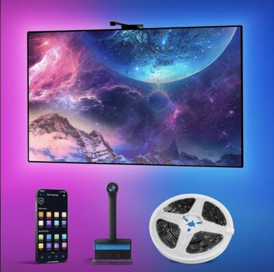 Smart TV LED Backlight with Camera, LED Strip Lights for TV 75-85 Inch, 12.5ft