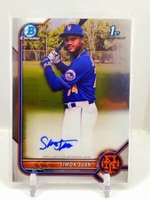 2022 Bowman Chrome 1st Simon Juan Base Auto Mets ROOKIE RC Autograph C1 