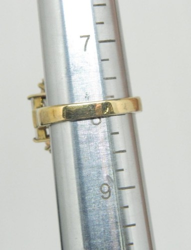 Signed GL Large Morganite & White CZ Gold Tone Sterling Silver 925 Ring Sz 8 - Picture 7 of 7