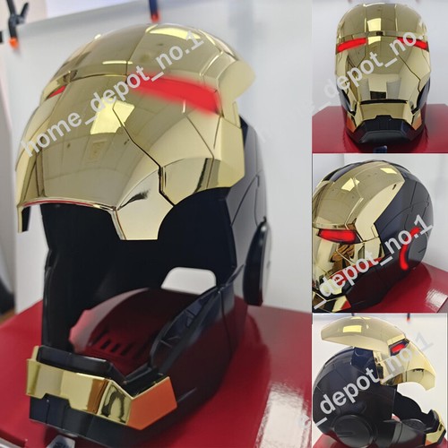 Casque Iron Man MK5 Portable 1:1 - Commande Vocale, Plaqué Or Spécial - Reproduction Autoking