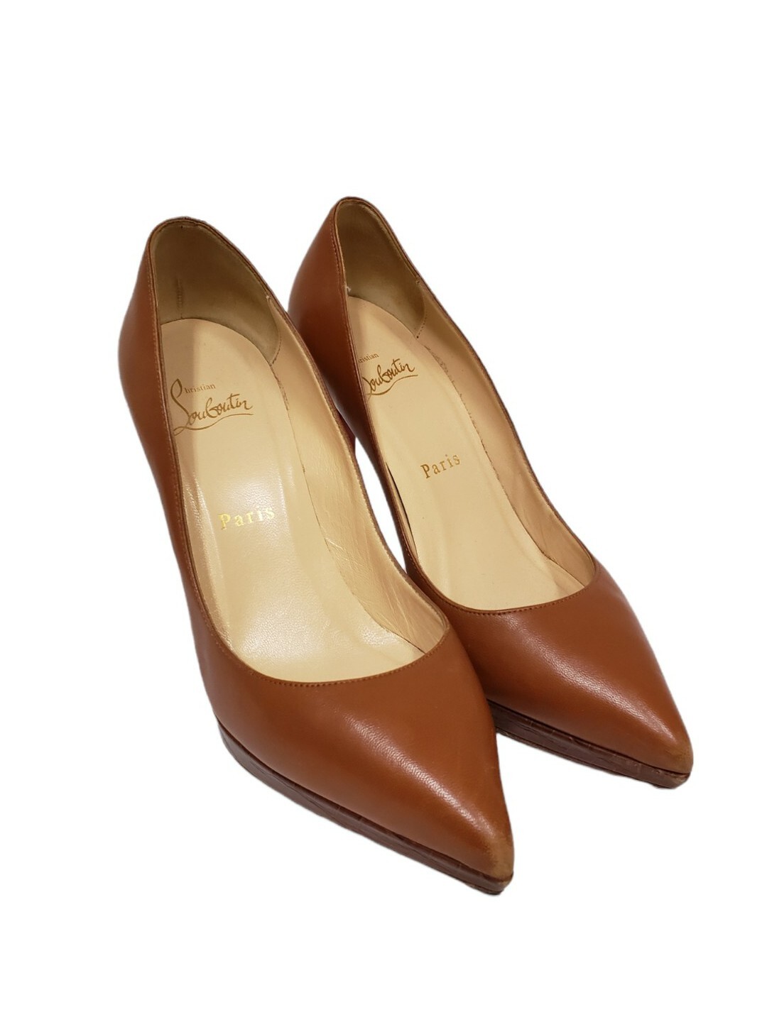 Christian Louboutin Brown Camel Wood 
