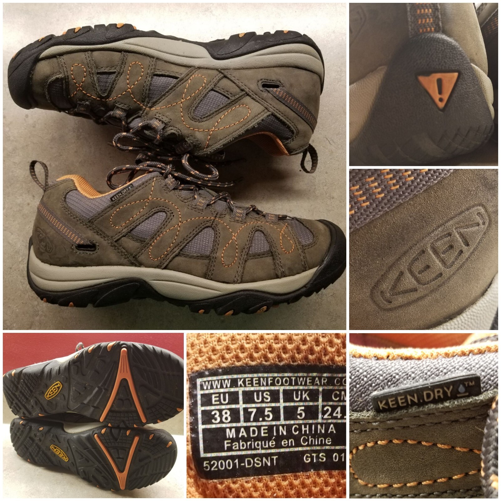 KEEN scarpe da trekking impermeabili da donna 7 5 Shasta pizzo top basso 52001 DSNT marrone