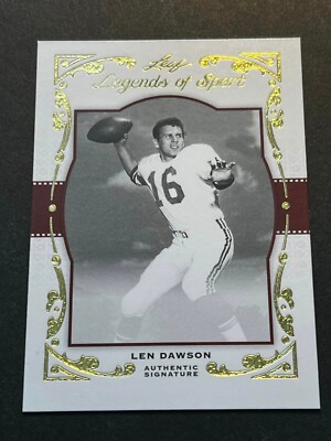 2011 Leaf Legends Gold BLANK BACK PROOF MISSING AUTO & #/5 Len Dawson