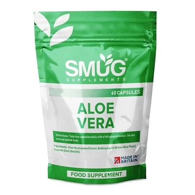 Aloe Vera by SMUG Supplements - 60 Capsules - Gel Alternative - Made in Britain