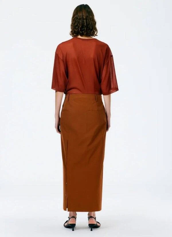 Tibi Arun Suiting Back Wrap Maxi Skirt $545 SZ 2 - Image 3 of 4
