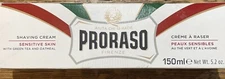 PRORASO White Shaving Cream In A Tube - Oatmeal Extract, Green Tea Made in Italy