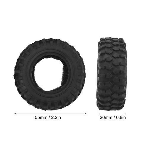 4PCS RC Crawler Tires 1.25in Flexible Wear Resistant RC Rubber Tyre For SCX - Picture 2 of 16