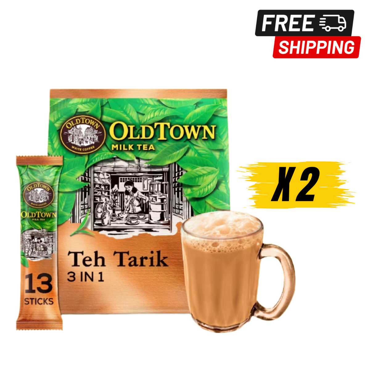Old Town White Coffee 3 in 1 Instant Milk Tea Teh Tarik Halal | eBay