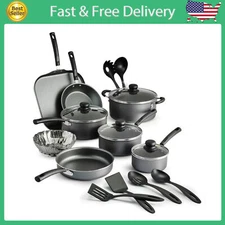 18 Piece Cookware Set Pots & Pans Kitchen Non Stick Home Cooking Pot Pan 2 Color