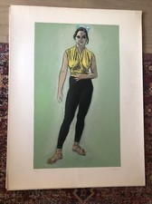 FRANCESCO MESSINA LITOGRAFIA BALLERINA IN PIEDI NUMERATA E FIRMATA 76x58 CM