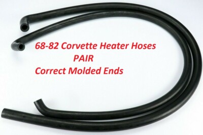 68-82 Corvette Molded Heater Hose Set of 2 Hoses 5/8 and 3/4 ends C3 NEW PAIR